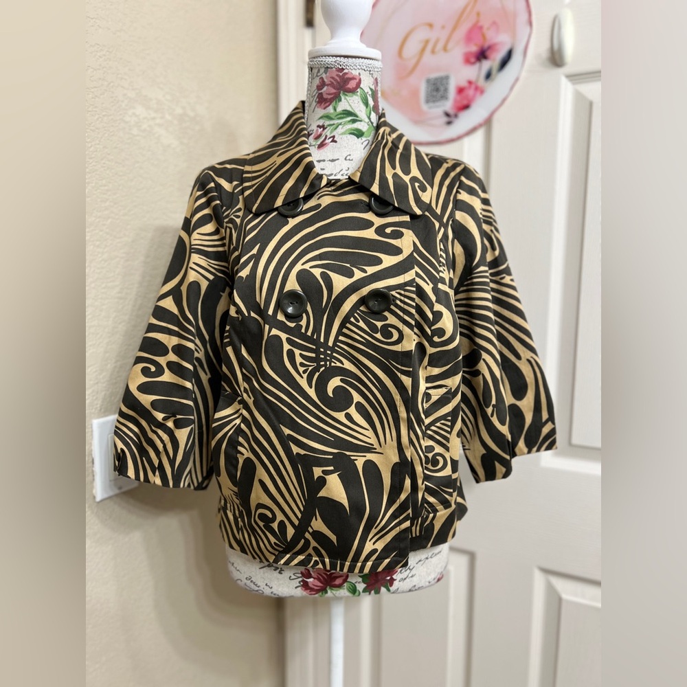 Black and Tan Patterned Jacket NWT - image 1